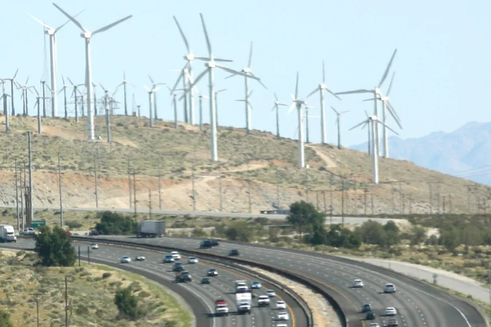 Wind farm and greenhouse gas farm, together